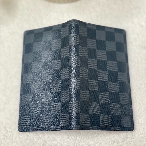 Authentic Louis Vuitton Damier Graphite Pocket Agenda Cover Wallet